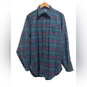 Pendleton Pours Virgin Wool Made In USA Men’s Medium Long Plaid Flannel